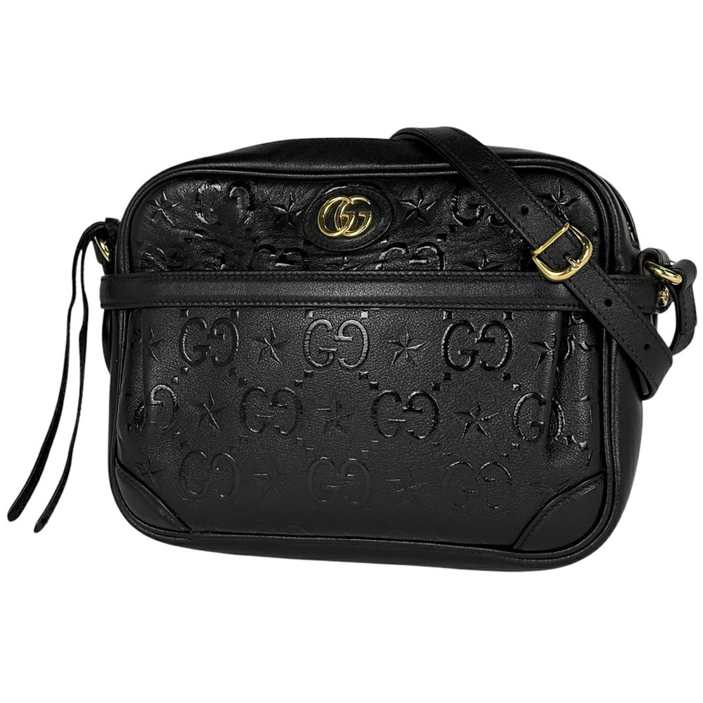 Gucci GG shoulder bag star leather black